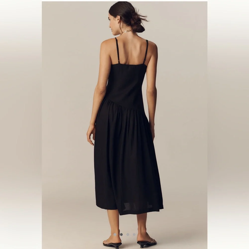 NWT LISA SAYS GAH DROP WAIST MIDI DRESS- BLACK - Picture 2 of 3